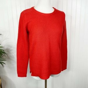 Old Navy Bright Red Cotton Blend Crew Sweater Medium